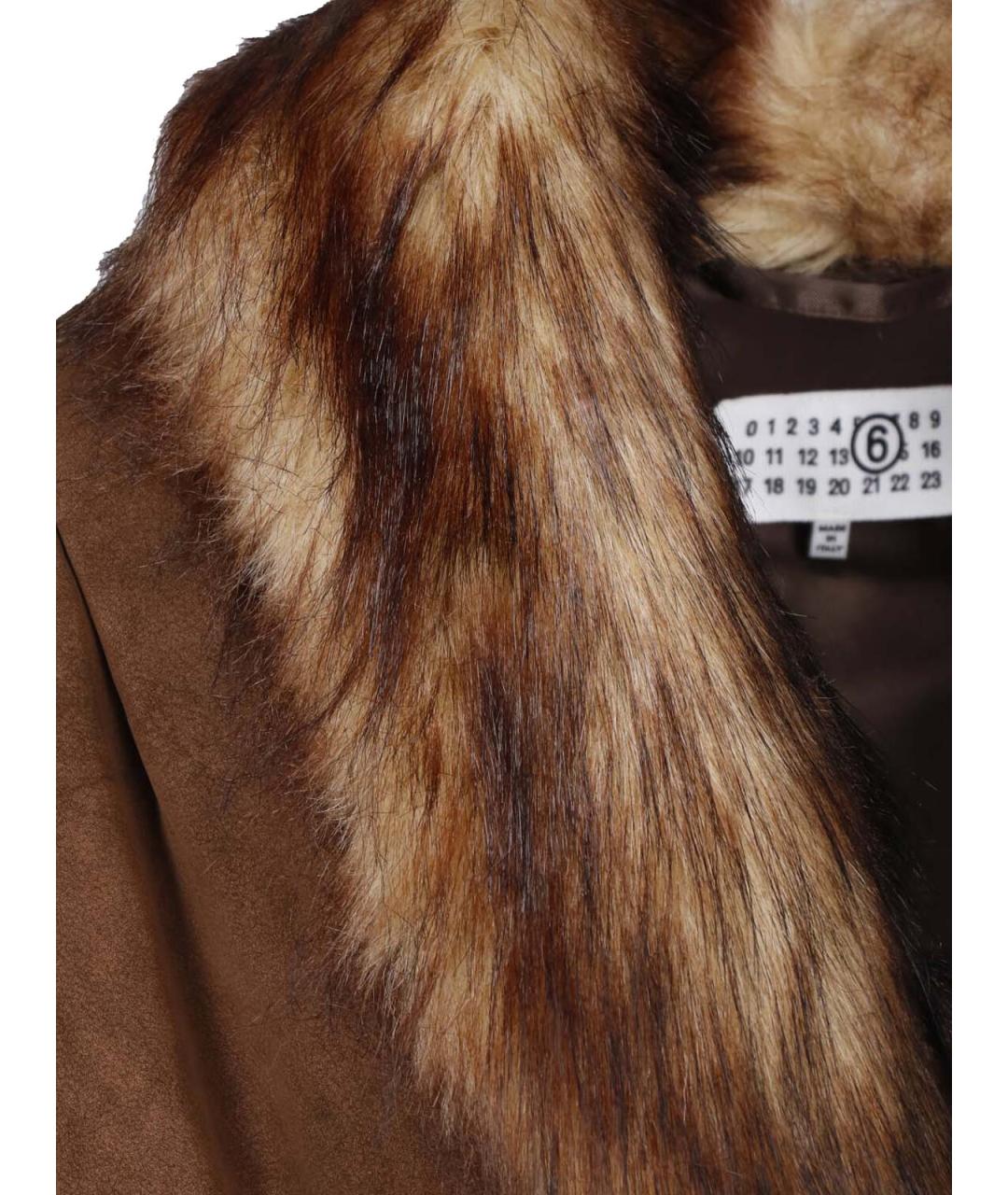MM6 MAISON MARGIELA Коричневая кожаная куртка, фото 5