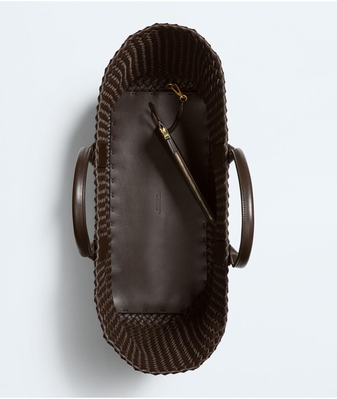 BOTTEGA VENETA Коричневая кожаная сумка тоут, фото 3