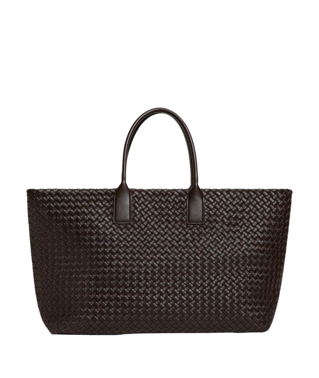 BOTTEGA VENETA Коричневая кожаная сумка тоут, фото 1
