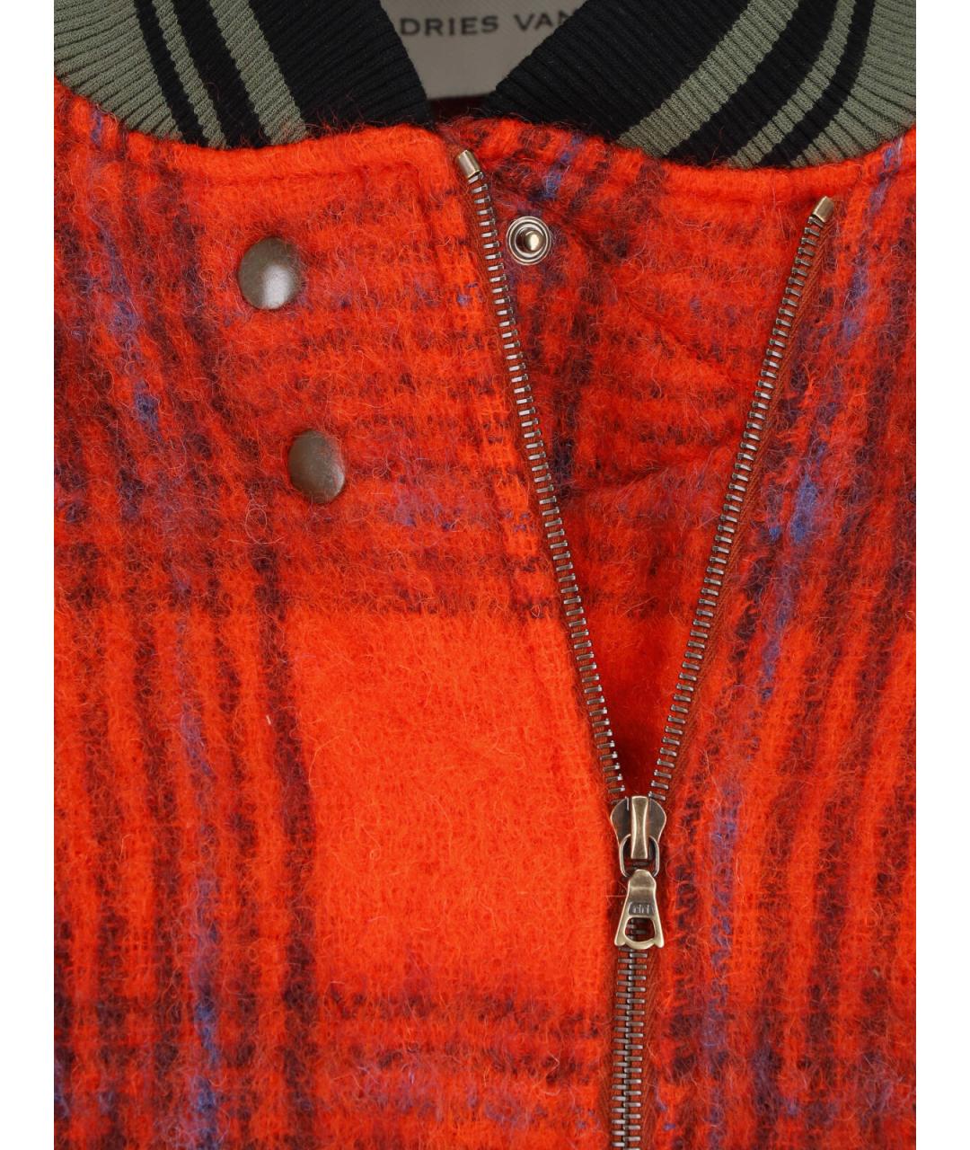 DRIES VAN NOTEN Оранжевая шерстяная куртка, фото 4