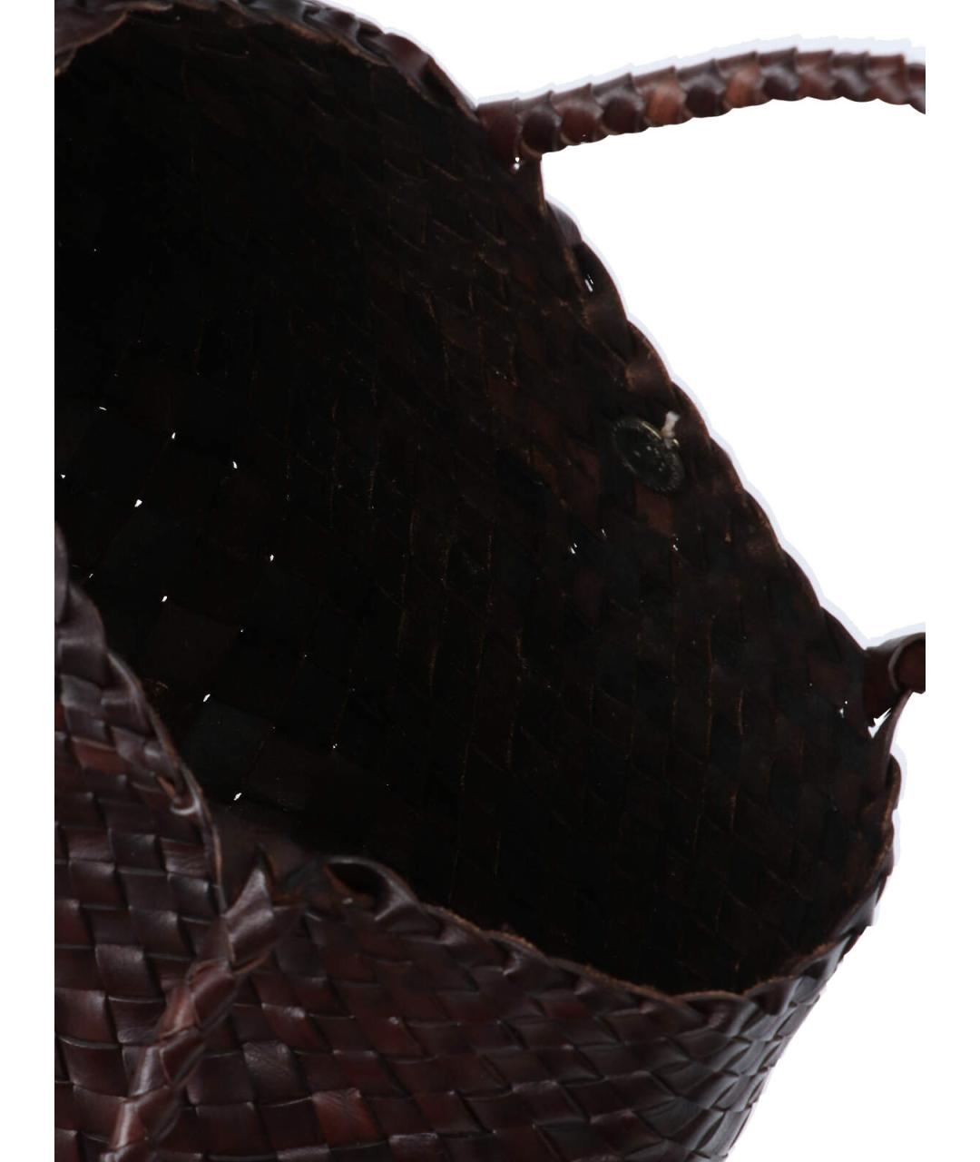 Dragon Diffusion Коричневая кожаная сумка тоут, фото 4
