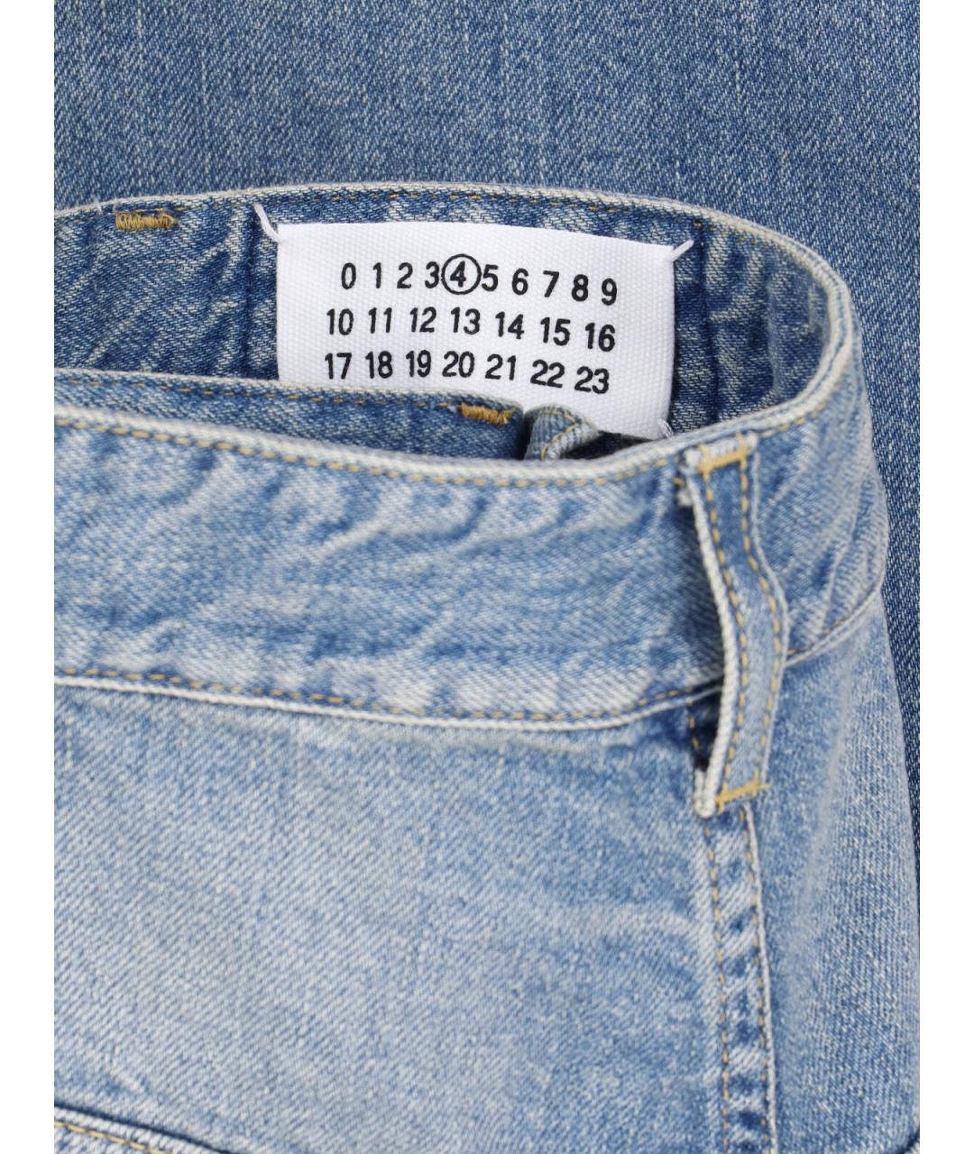 MAISON MARGIELA Синие хлопковые прямые джинсы, фото 5