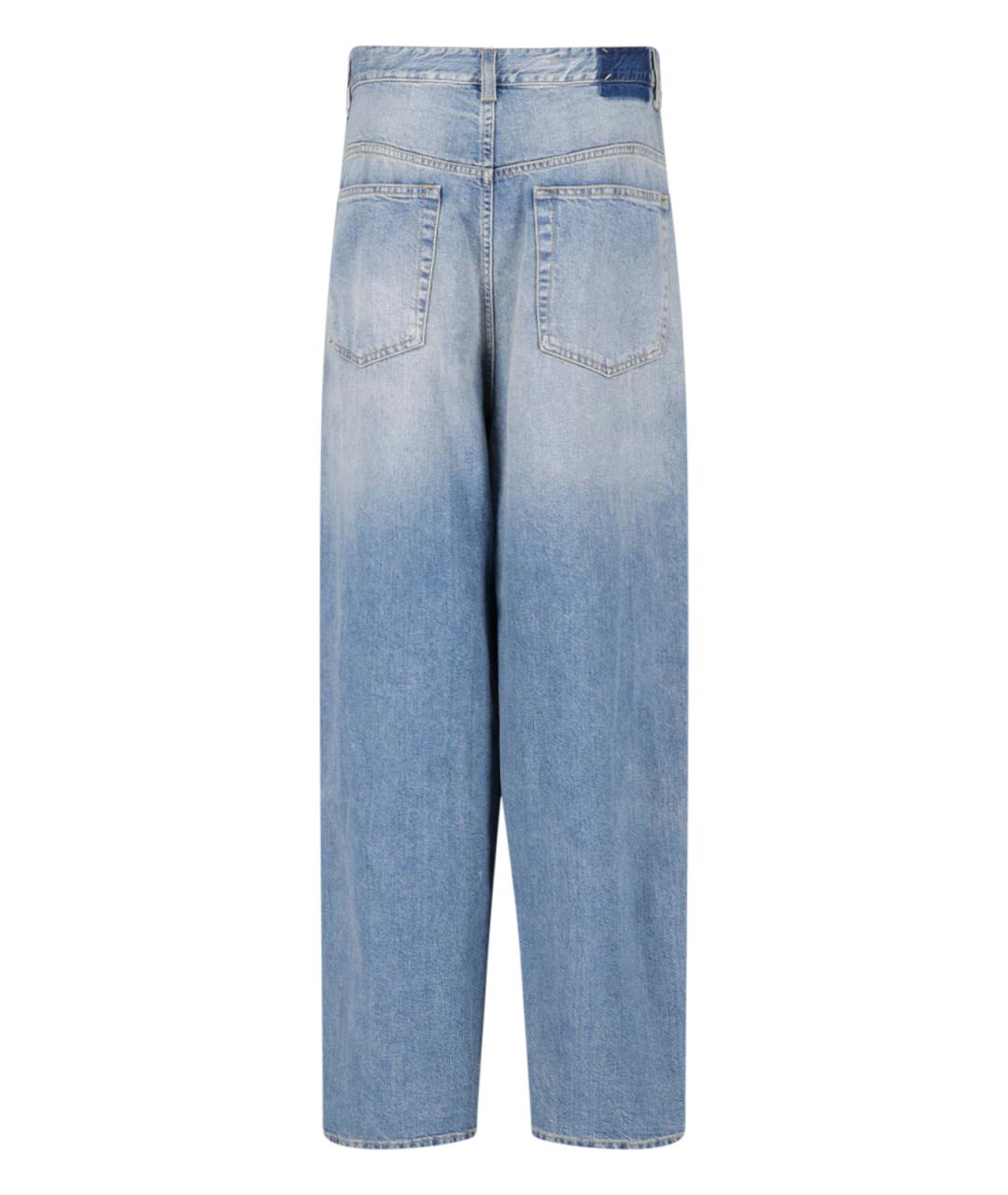 MAISON MARGIELA Синие хлопковые прямые джинсы, фото 2