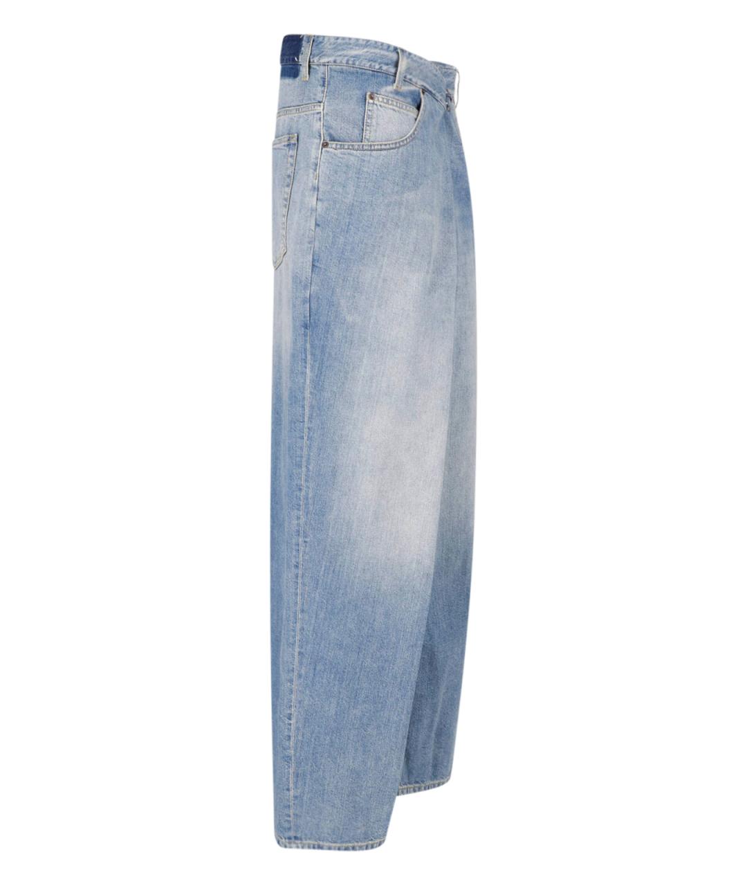 MAISON MARGIELA Синие хлопковые прямые джинсы, фото 3