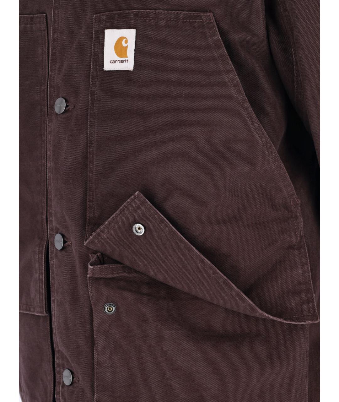 CARHARTT WIP Коричневая хлопковая куртка, фото 3