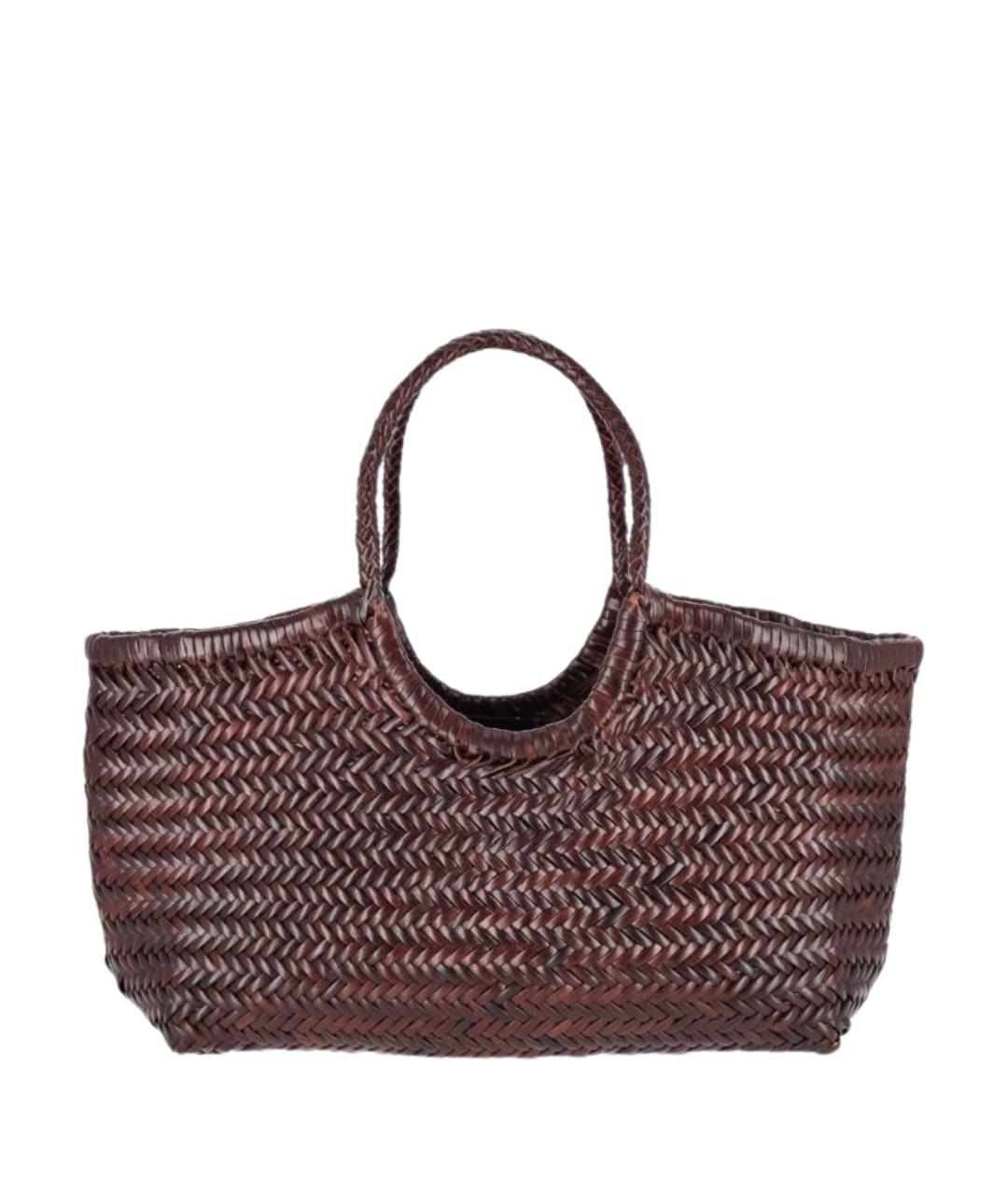 Dragon Diffusion Коричневая кожаная сумка тоут, фото 1