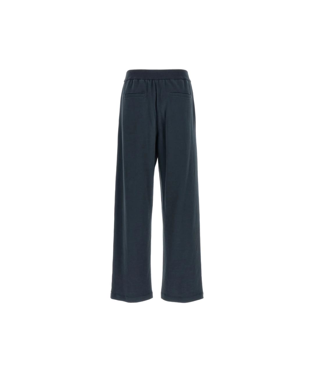 BRUNELLO CUCINELLI Синие хлопковые спортивные брюки и шорты, фото 3
