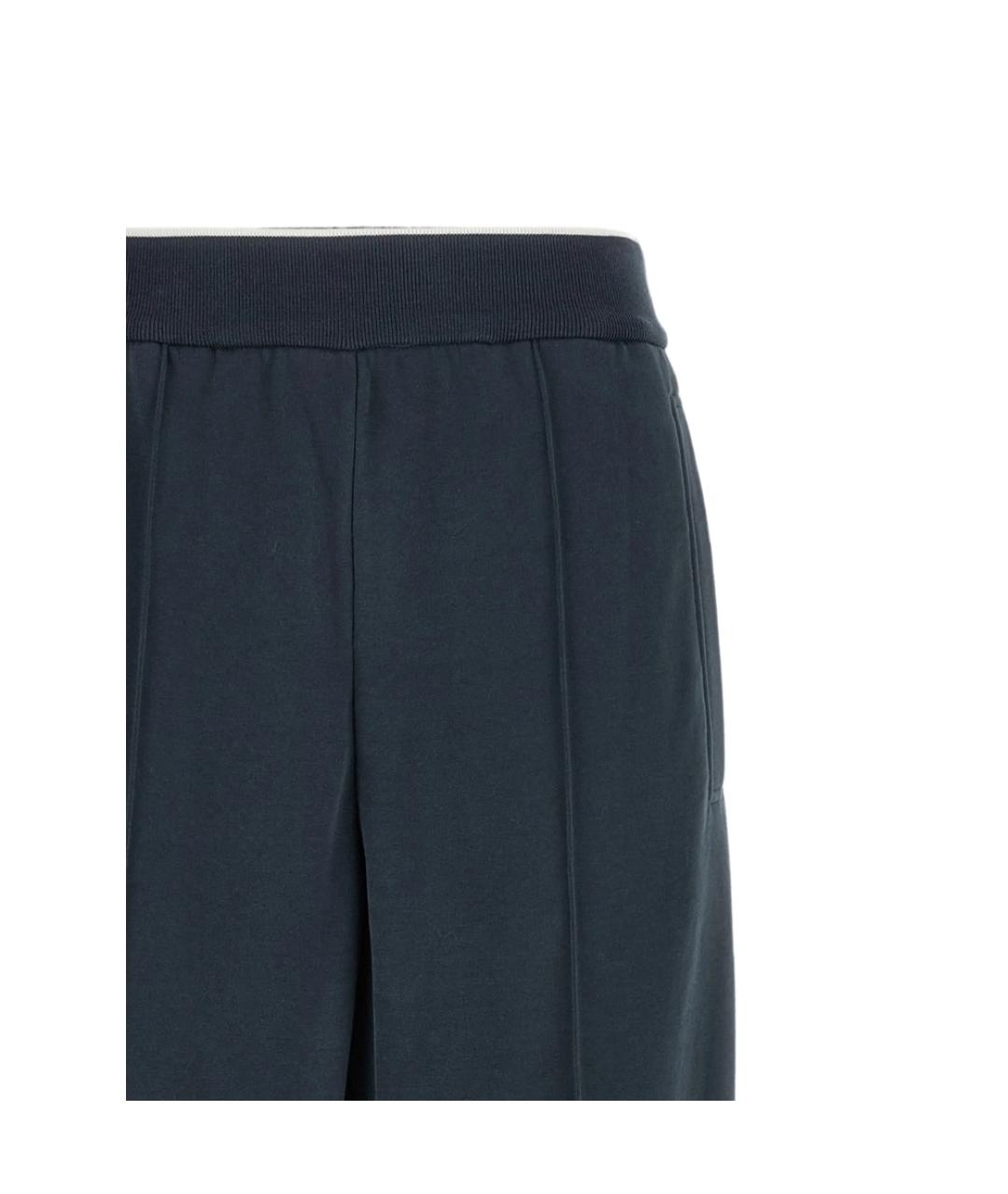 BRUNELLO CUCINELLI Синие хлопковые спортивные брюки и шорты, фото 4