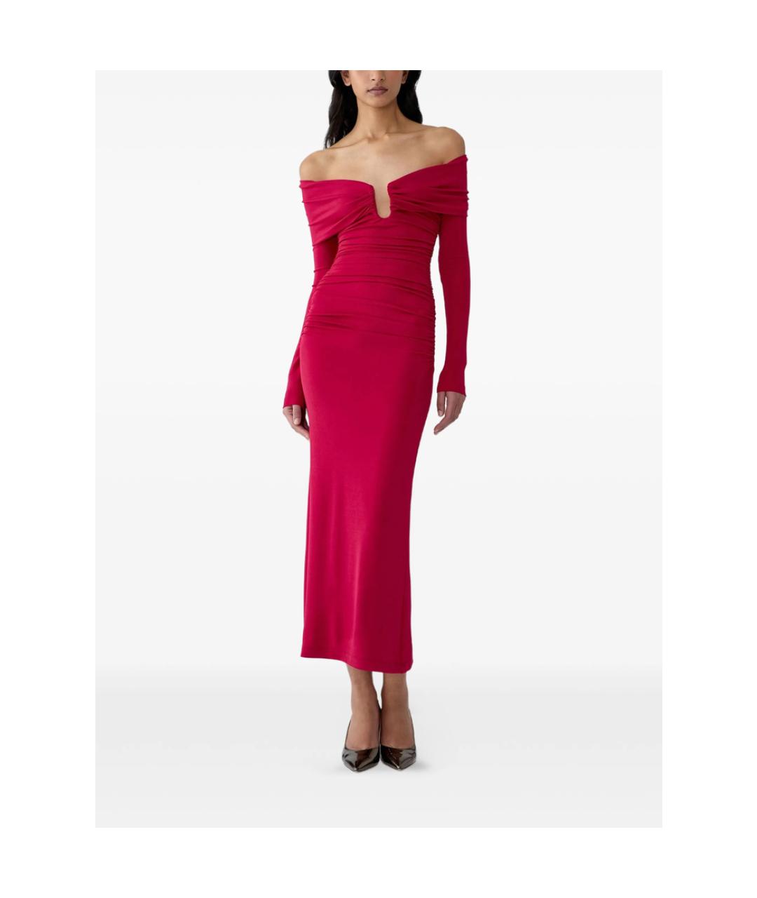 CAROLINA HERRERA Красное вискозное коктейльное платье, фото 4