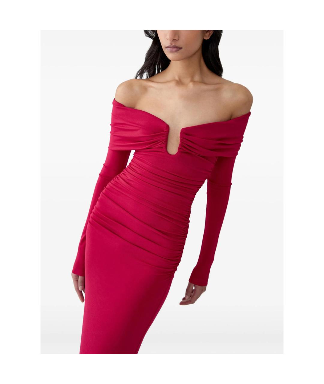 CAROLINA HERRERA Красное вискозное коктейльное платье, фото 3