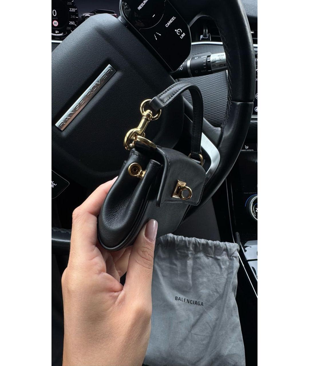 BALENCIAGA Черная кожаная сумка с короткими ручками, фото 2