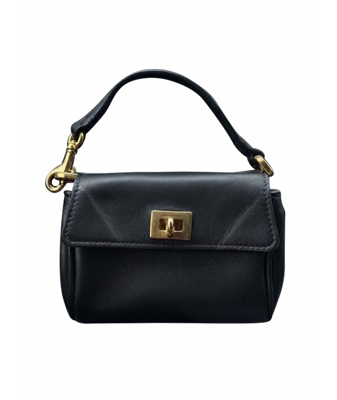 BALENCIAGA Черная кожаная сумка с короткими ручками, фото 1