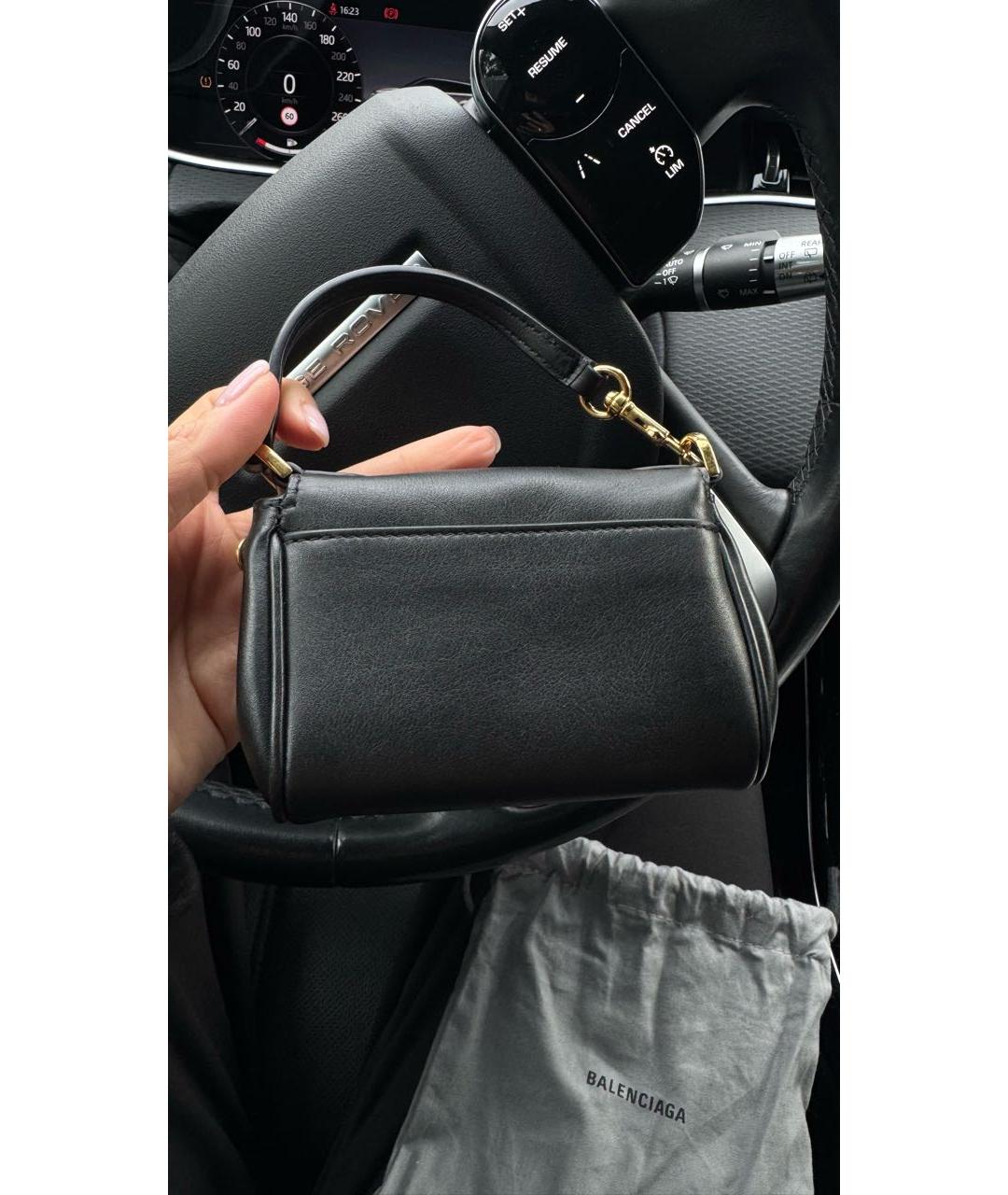 BALENCIAGA Черная кожаная сумка с короткими ручками, фото 3