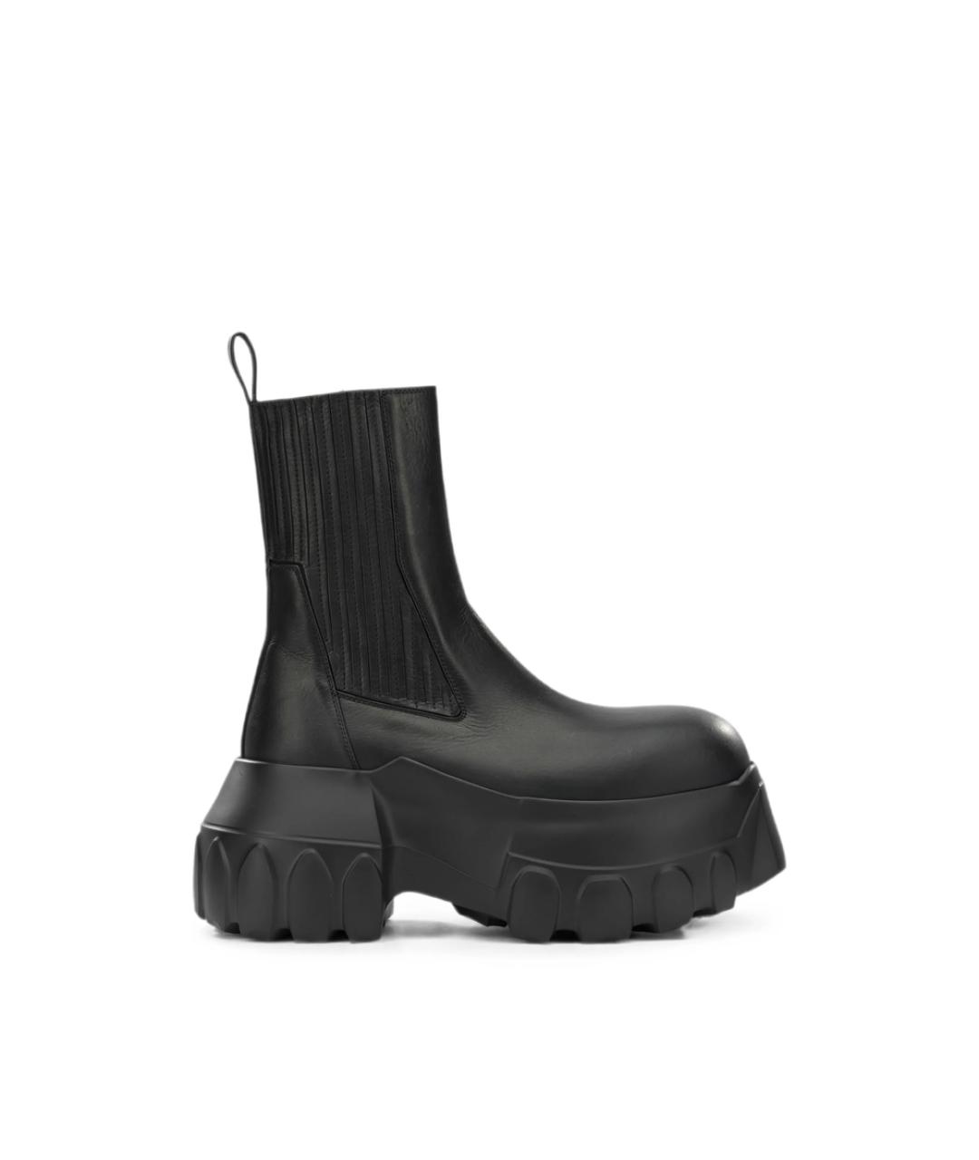 RICK OWENS Черные кожаные ботинки, фото 1