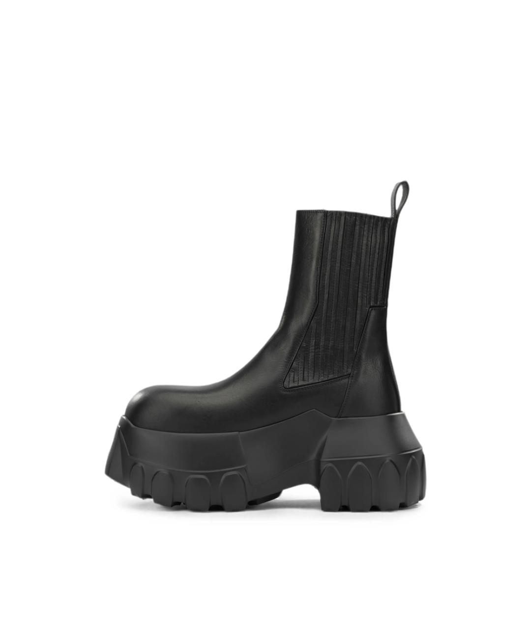 RICK OWENS Черные кожаные ботинки, фото 2