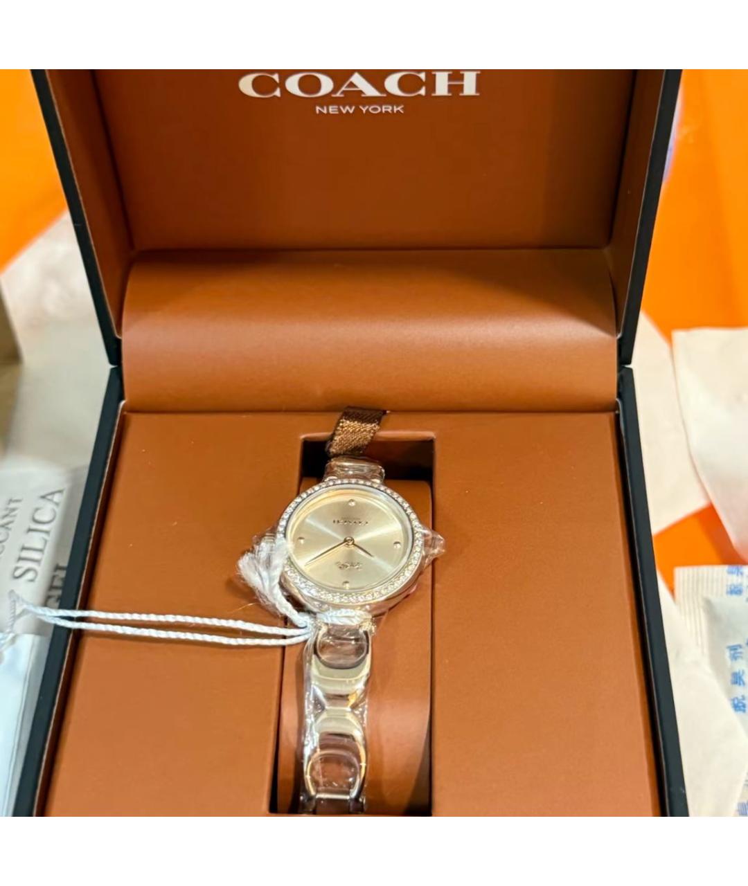 COACH Золотые часы, фото 5