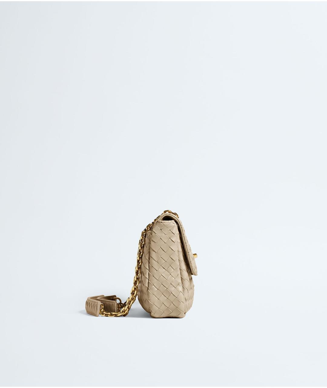 BOTTEGA VENETA Бежевая кожаная сумка через плечо, фото 4
