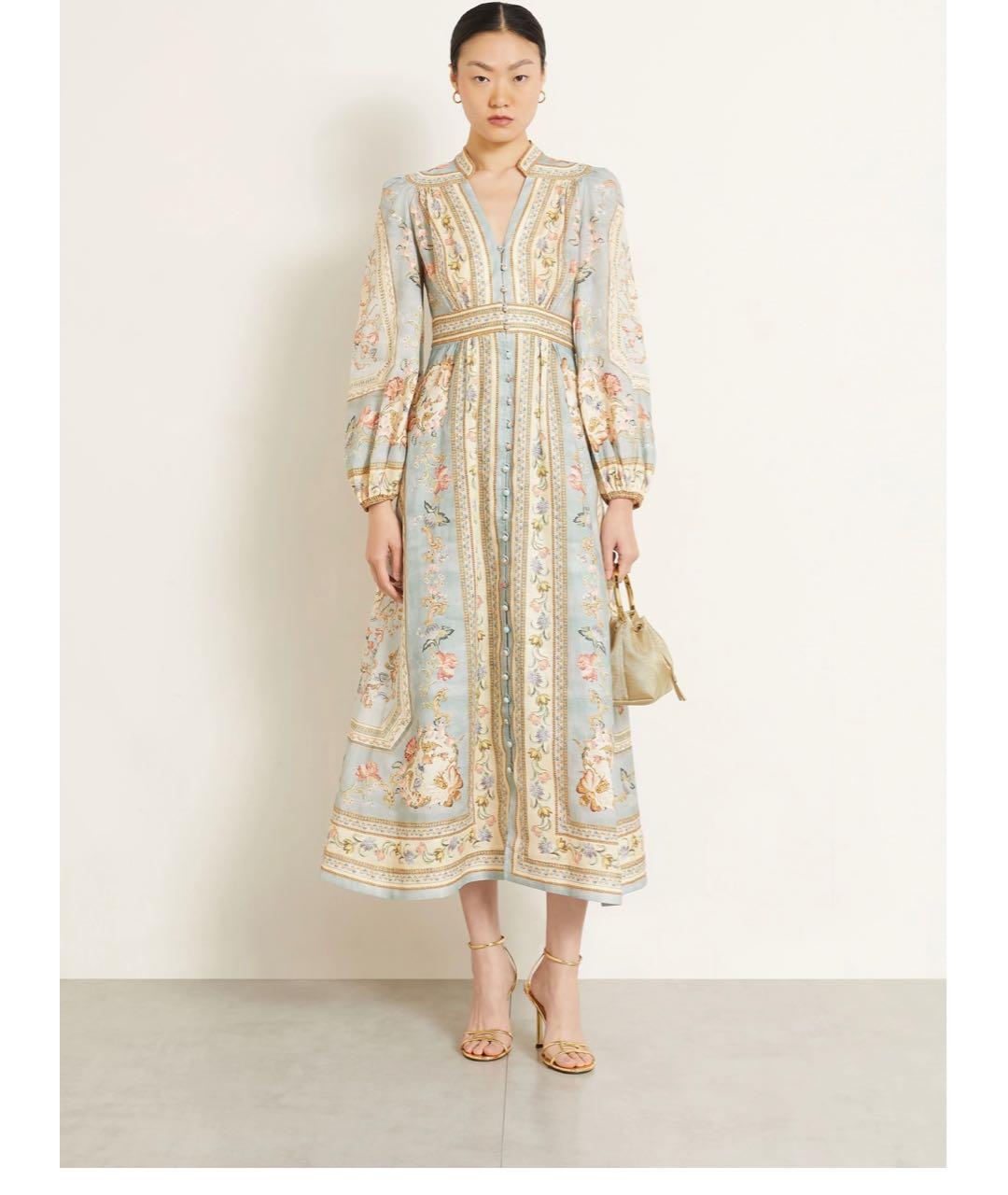 ZIMMERMANN Голубое льняное повседневное платье, фото 6
