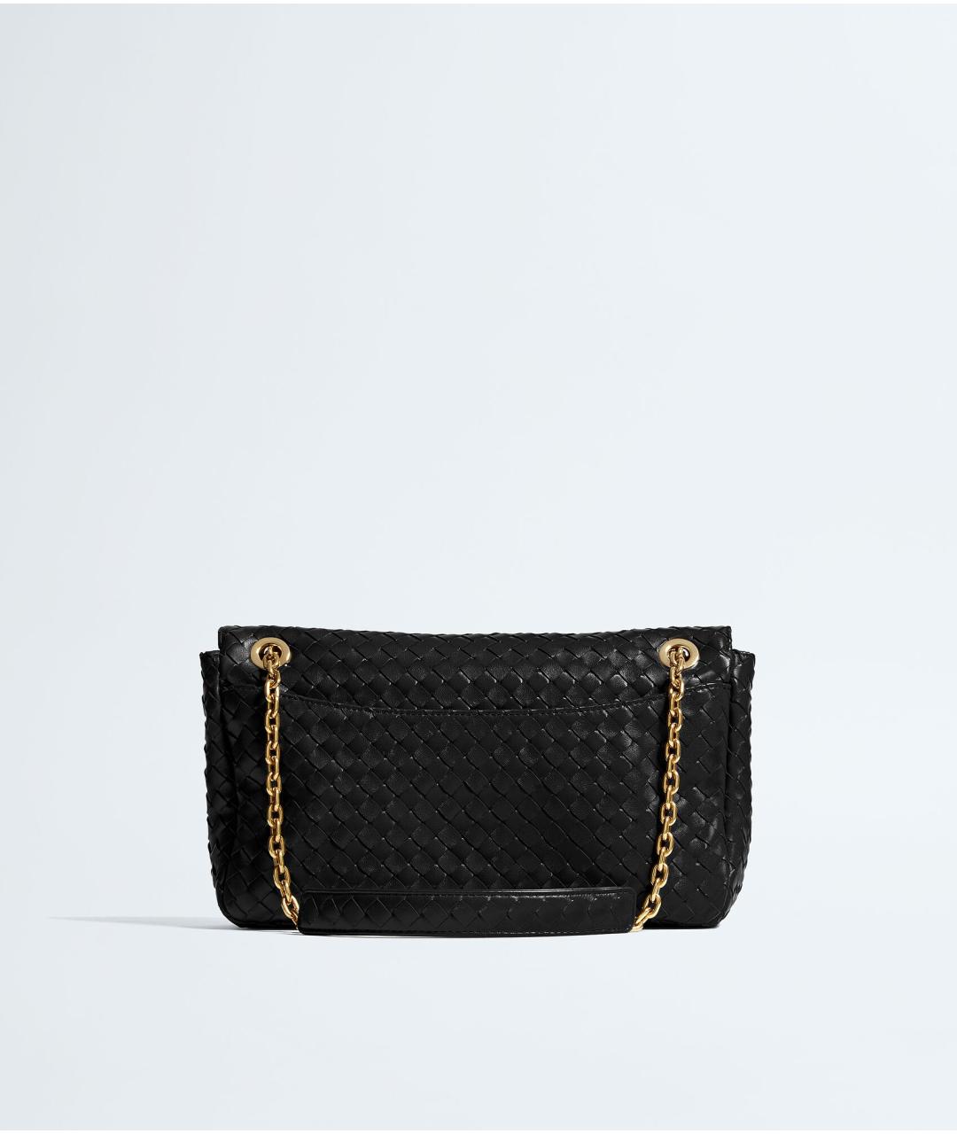 BOTTEGA VENETA Черная кожаная сумка через плечо, фото 5
