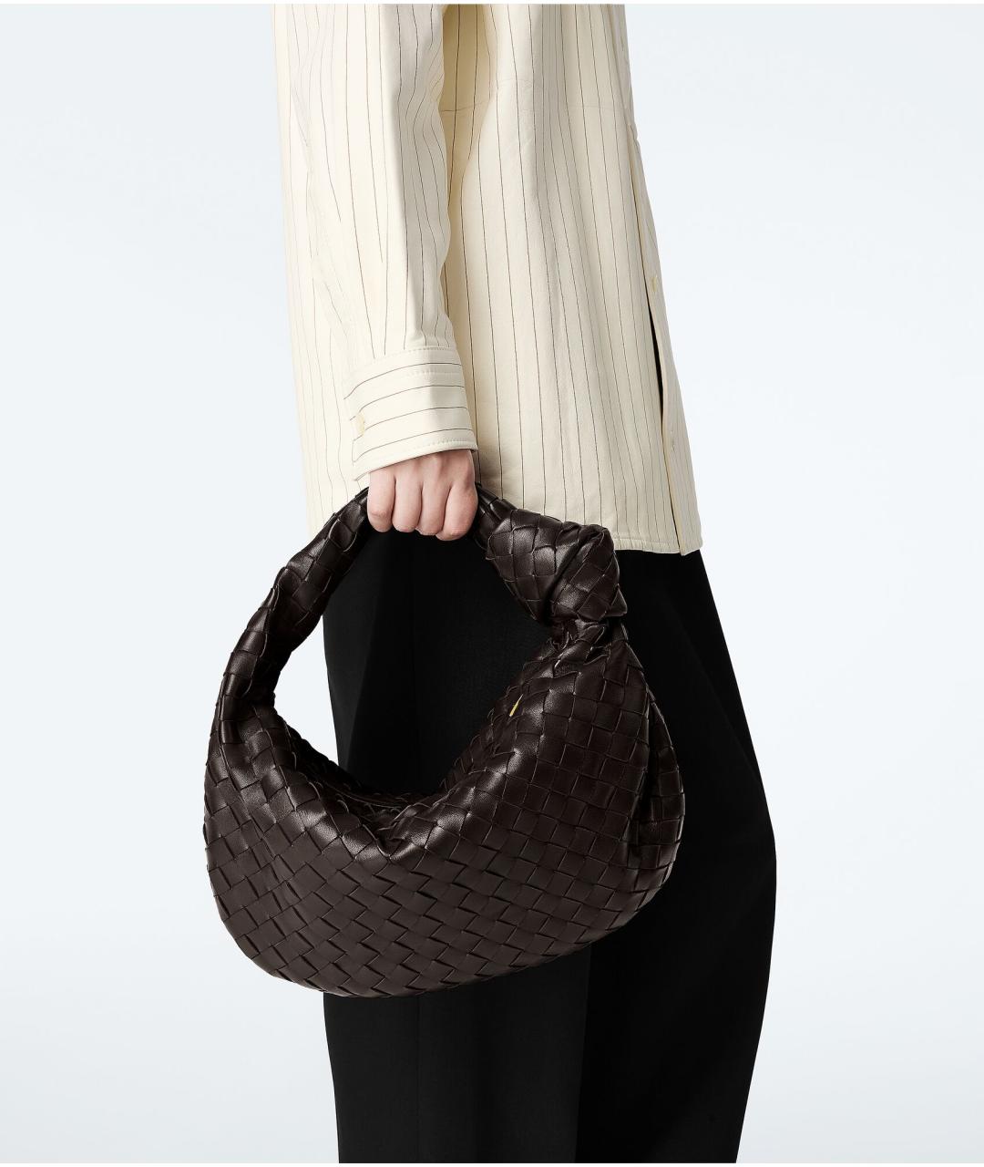 BOTTEGA VENETA Коричневая кожаная сумка с короткими ручками, фото 2