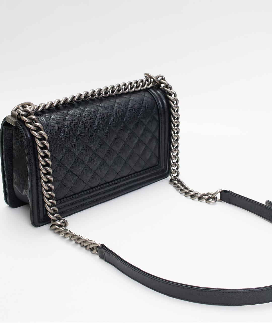 CHANEL Черная кожаная сумка через плечо, фото 4
