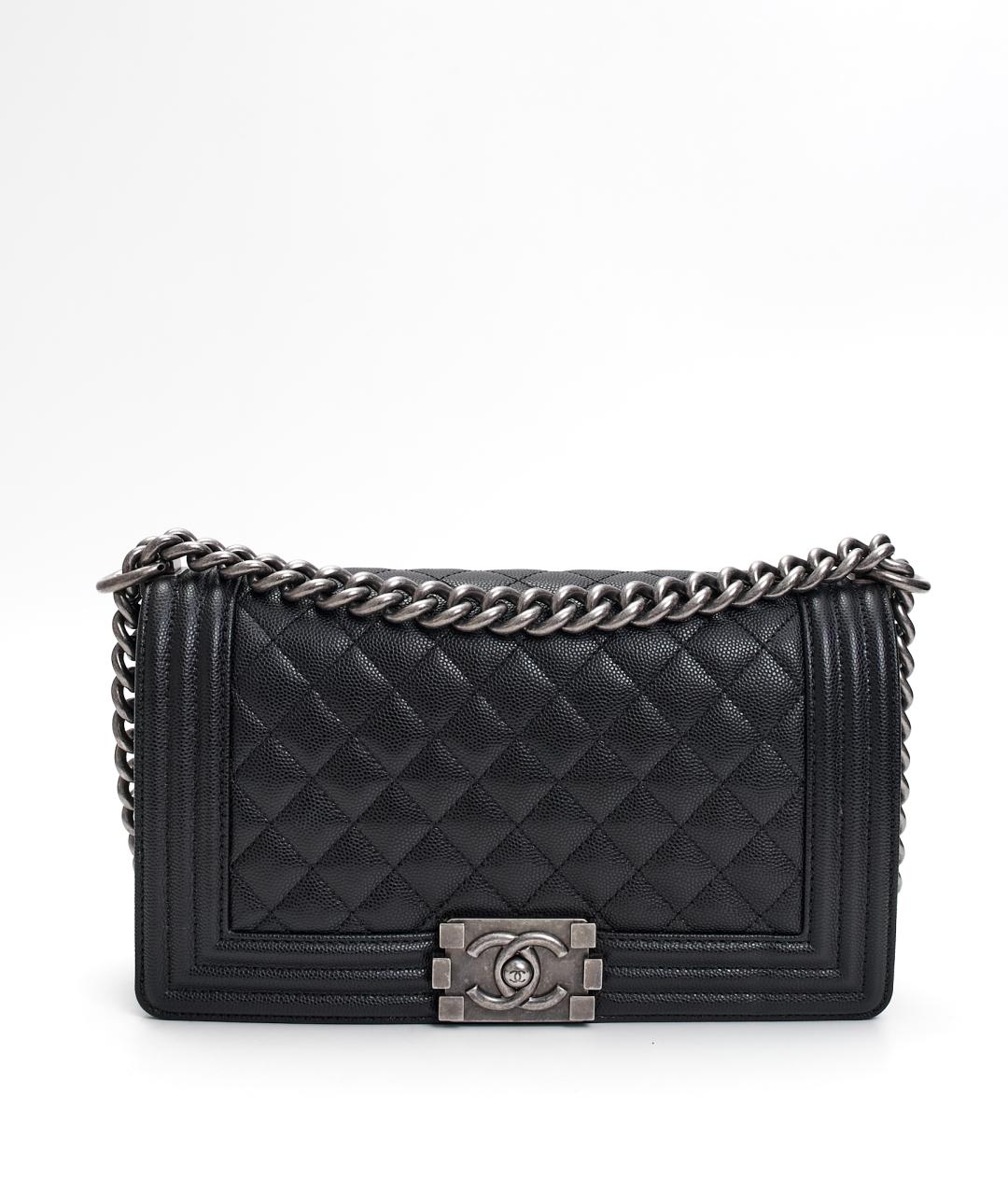 CHANEL Черная кожаная сумка через плечо, фото 8