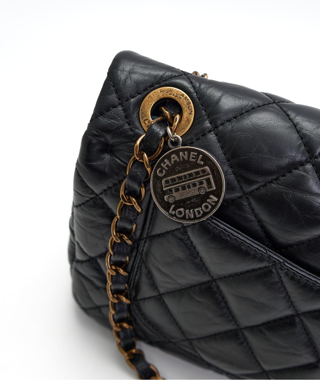 CHANEL Черная кожаная сумка через плечо, фото 6