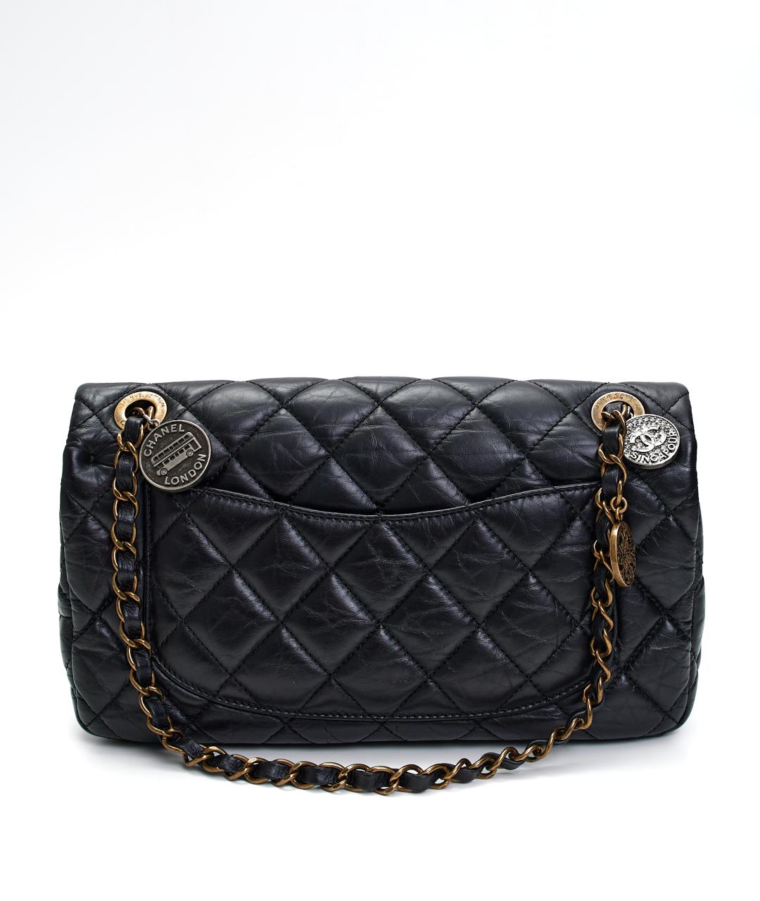CHANEL Черная кожаная сумка через плечо, фото 4