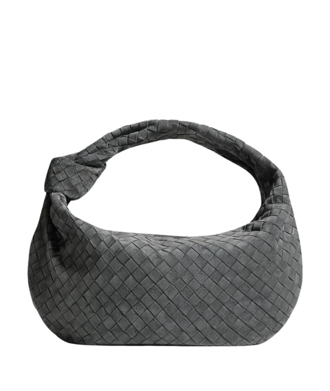 BOTTEGA VENETA Серая замшевая сумка с короткими ручками, фото 1
