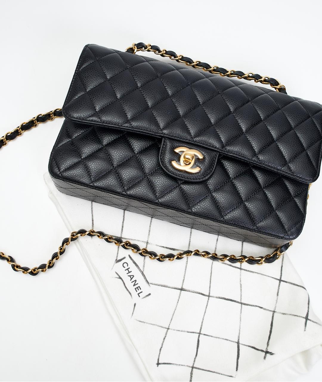 CHANEL Черная кожаная сумка через плечо, фото 8