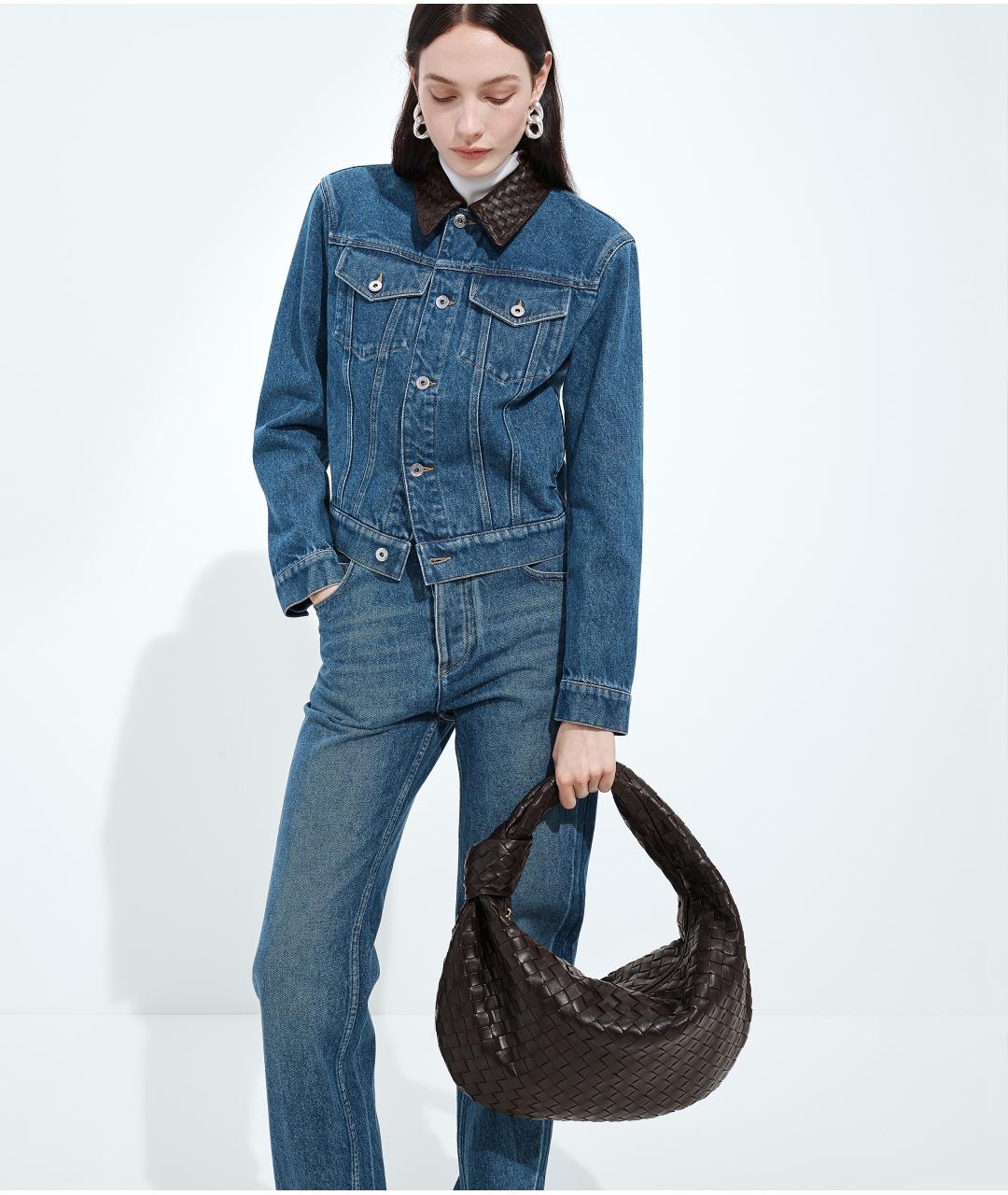 BOTTEGA VENETA Коричневая кожаная сумка с короткими ручками, фото 5