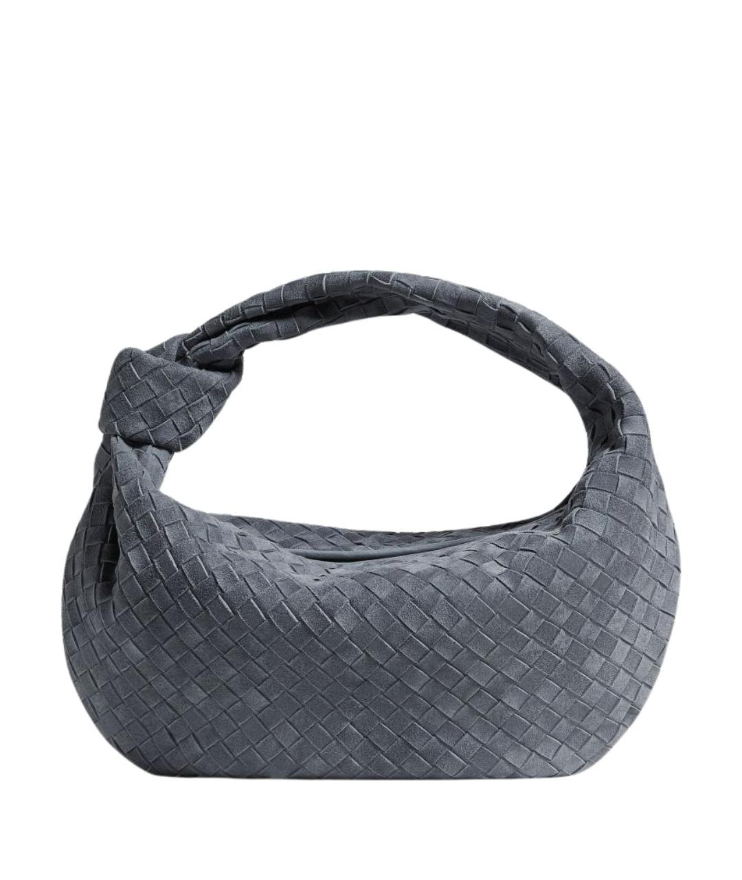 BOTTEGA VENETA Серая замшевая сумка с короткими ручками, фото 1