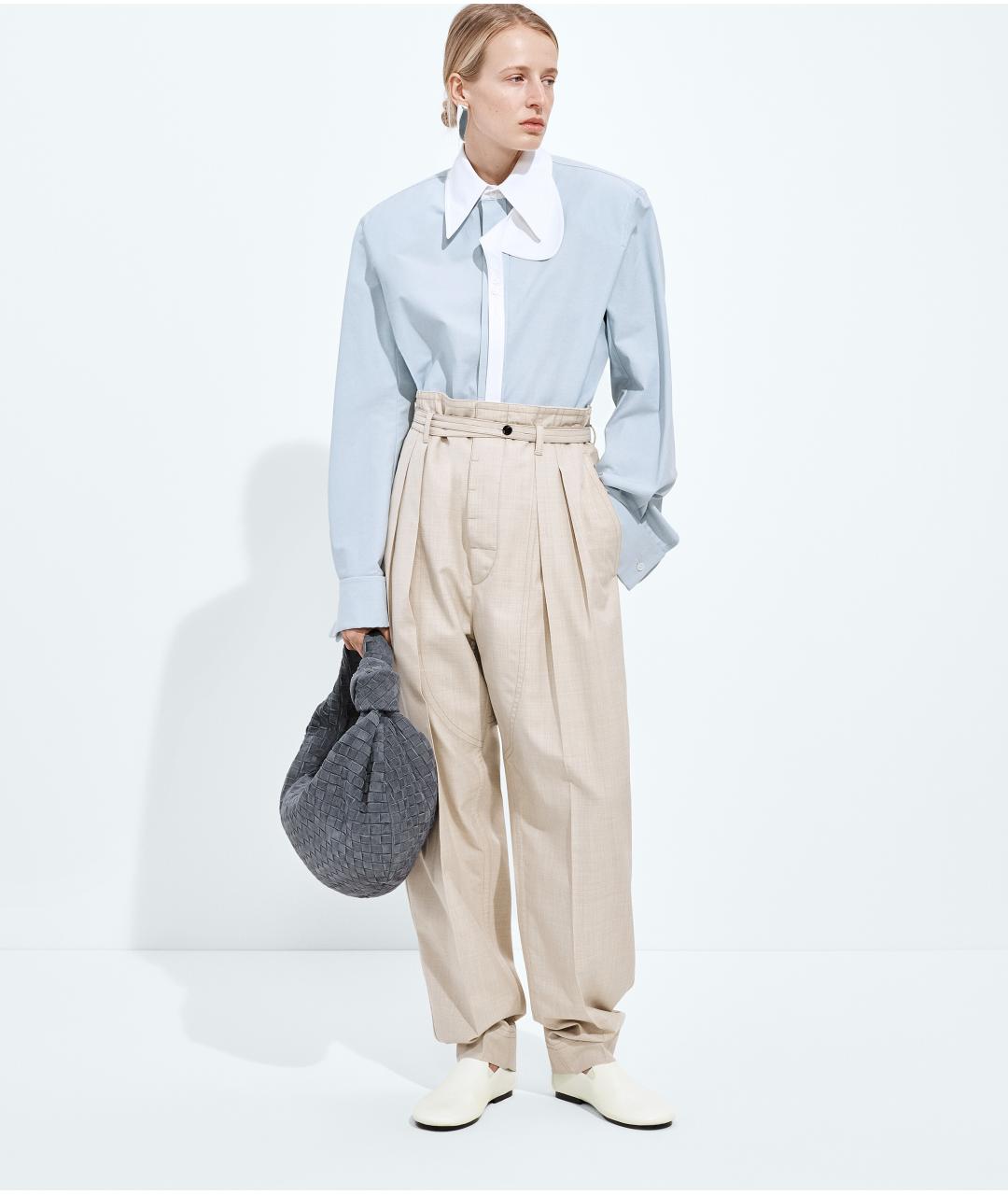 BOTTEGA VENETA Серая замшевая сумка с короткими ручками, фото 5