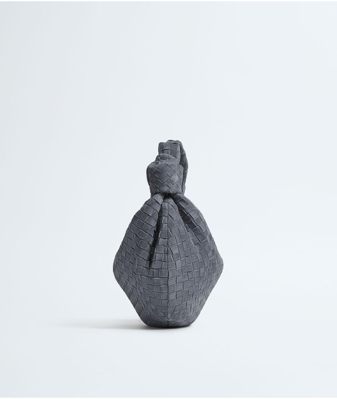 BOTTEGA VENETA Серая замшевая сумка с короткими ручками, фото 4