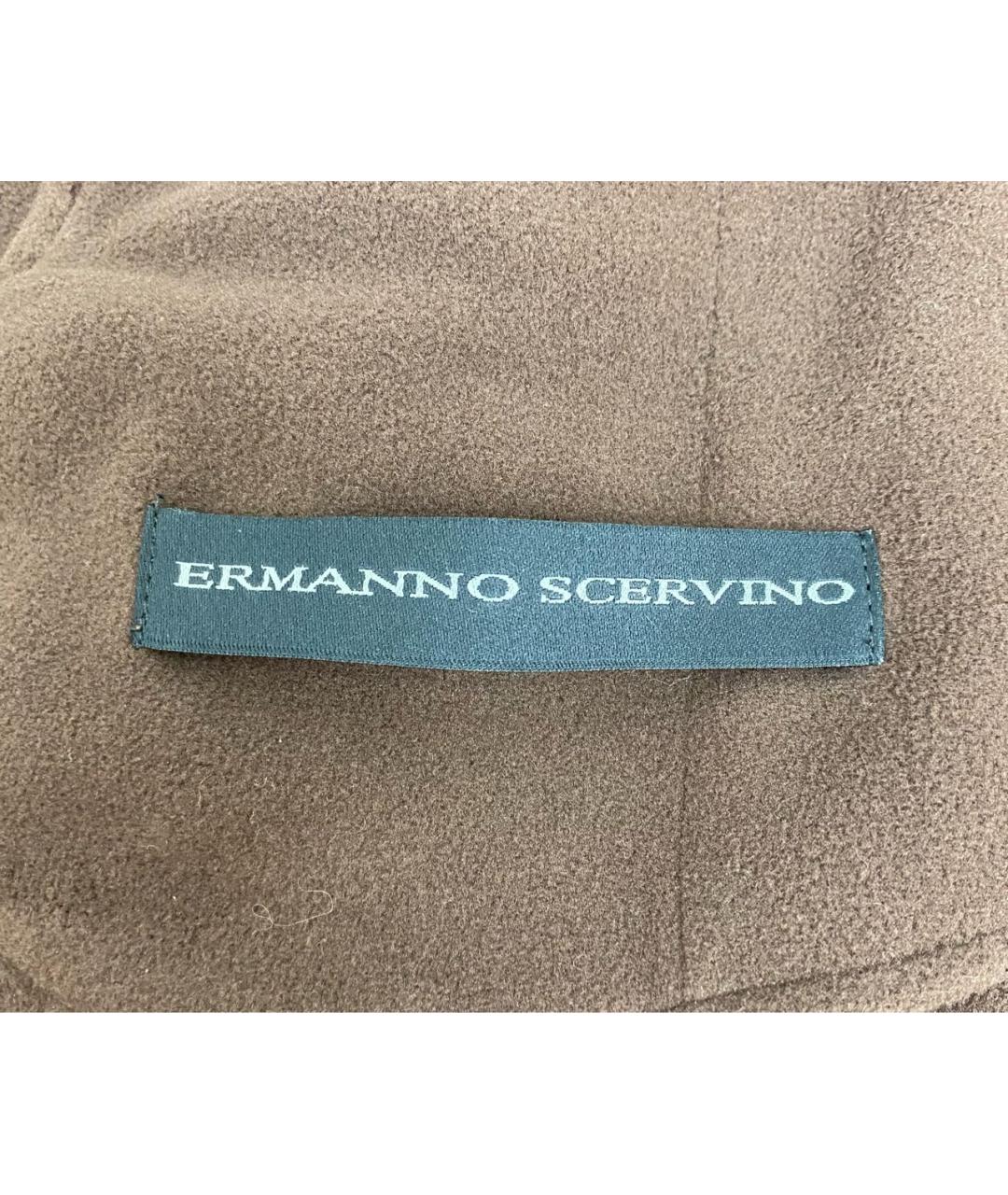 ERMANNO SCERVINO Коричневое кожаное пальто, фото 4
