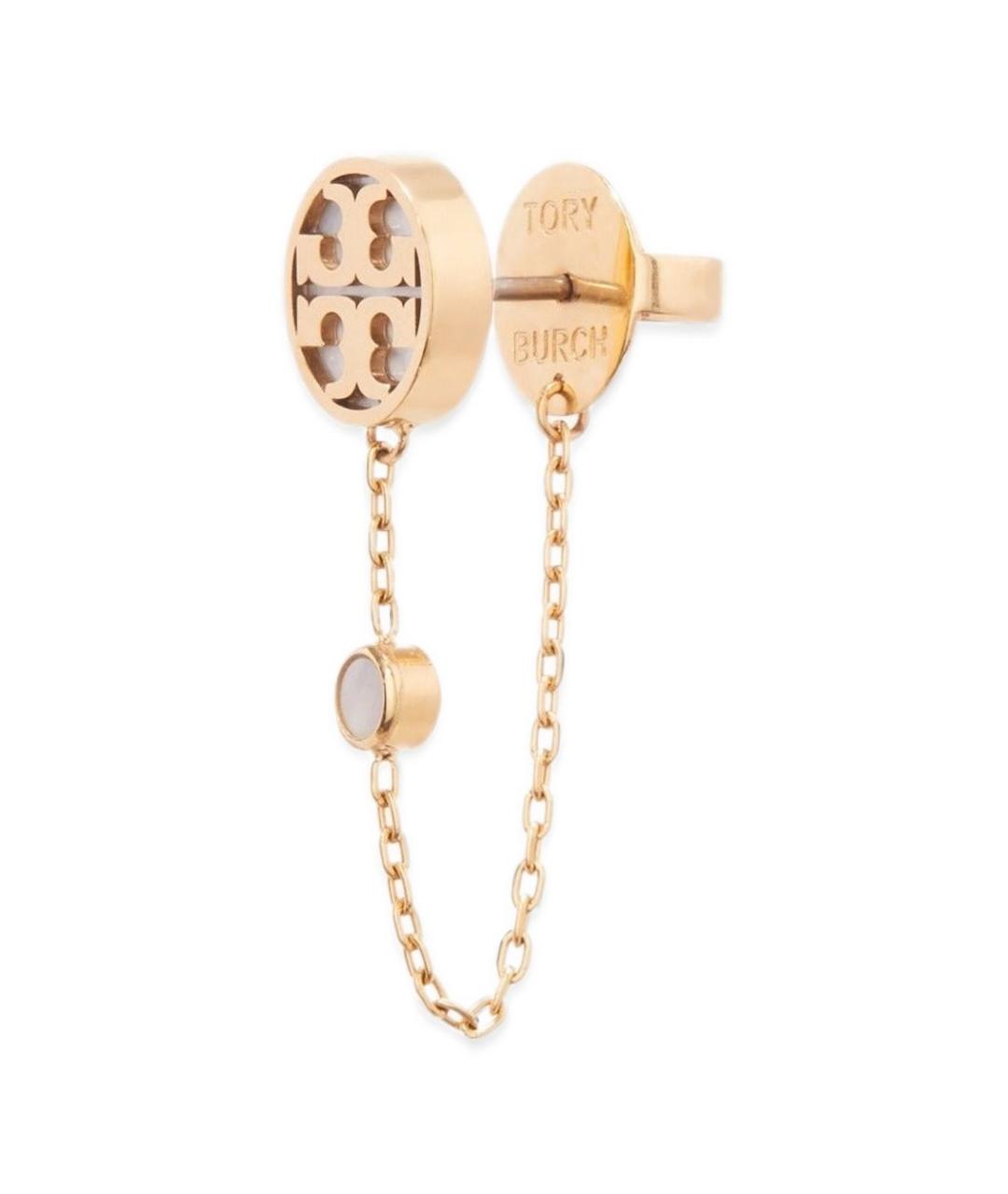 TORY BURCH Золотые металлические серьги, фото 2