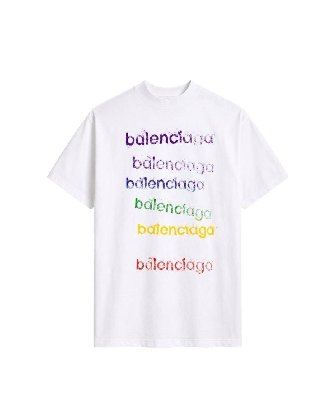 BALENCIAGA Белая хлопковая футболка, фото 1