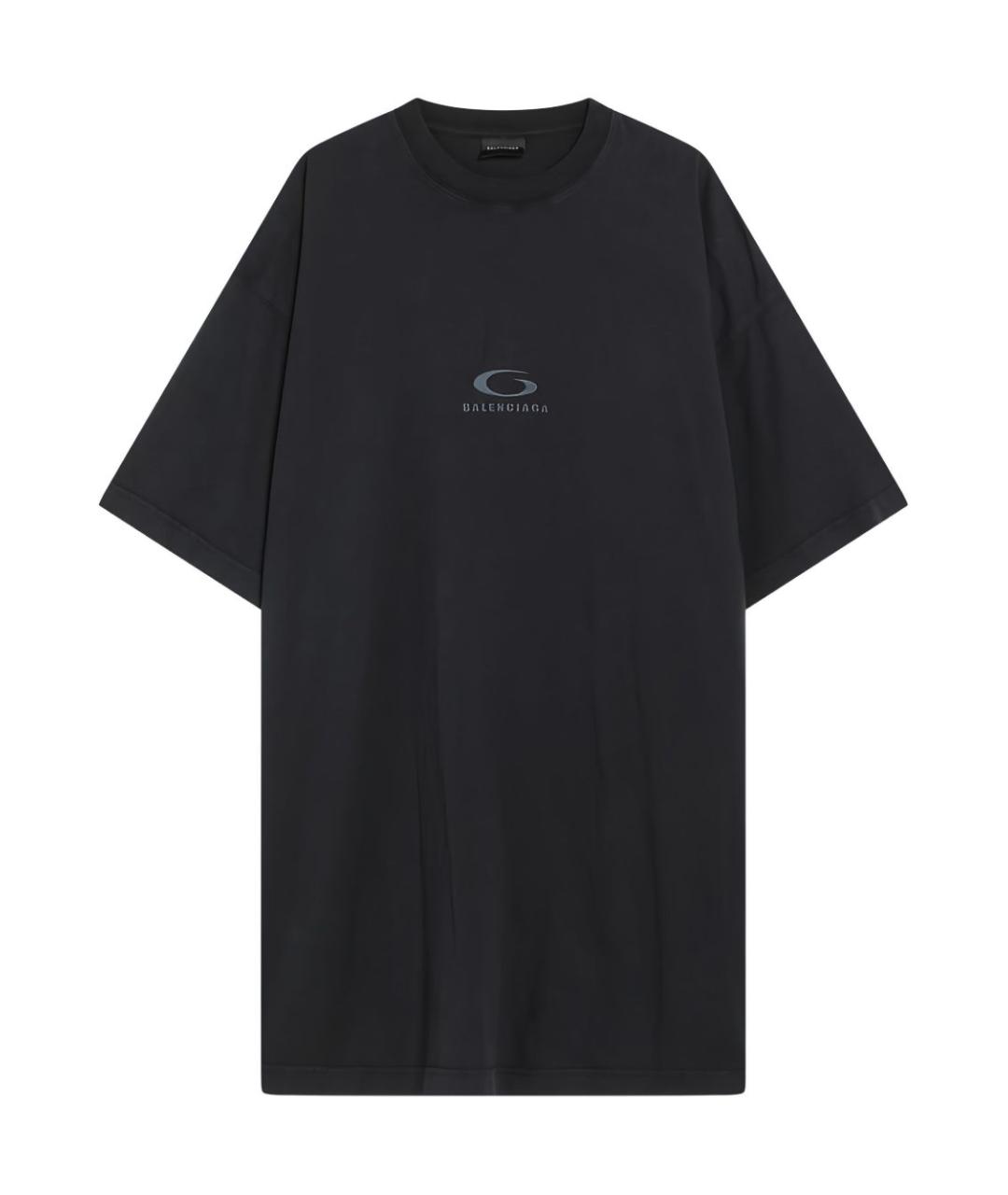 BALENCIAGA Черная хлопковая футболка, фото 1