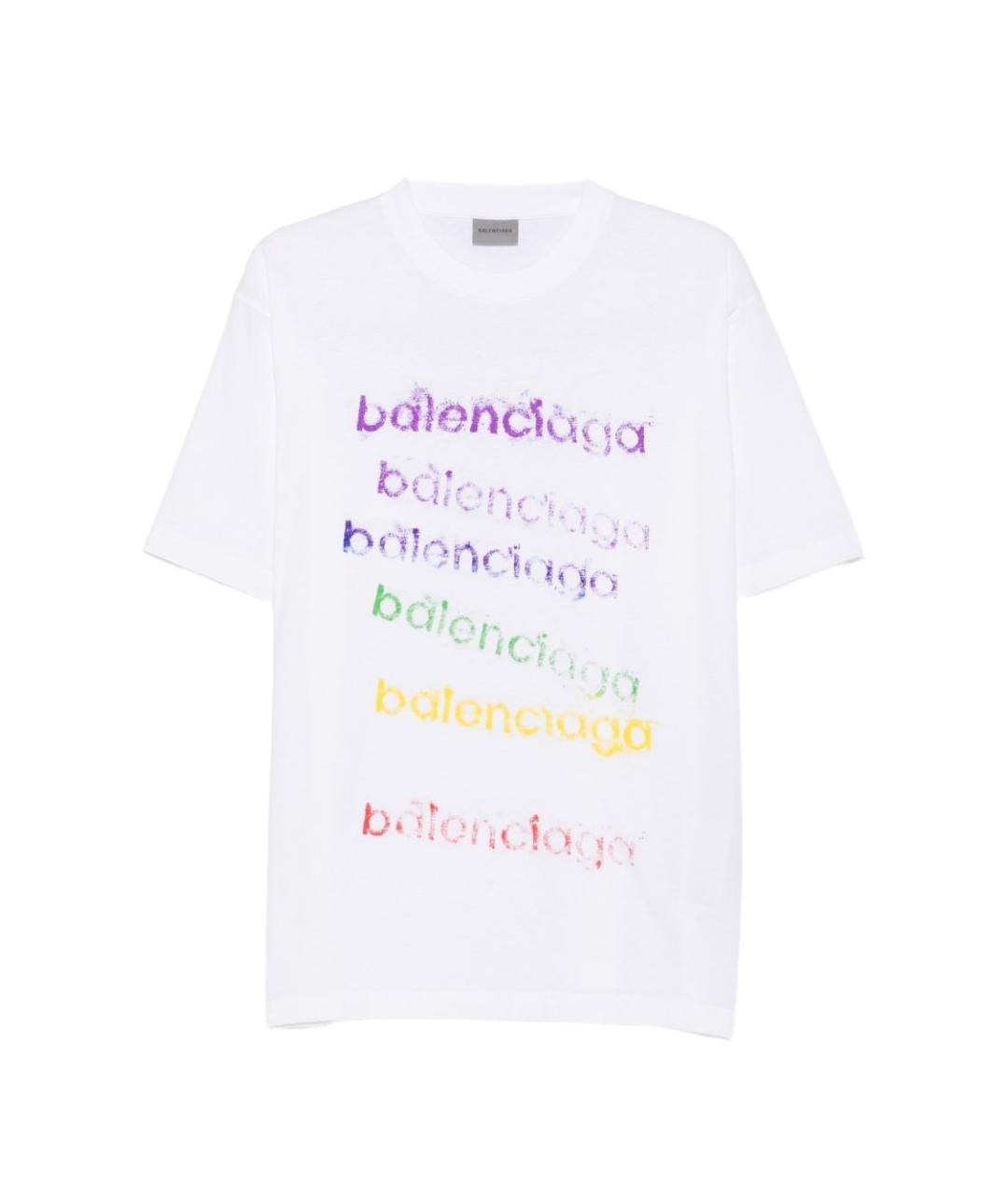 BALENCIAGA Белая хлопковая футболка, фото 1