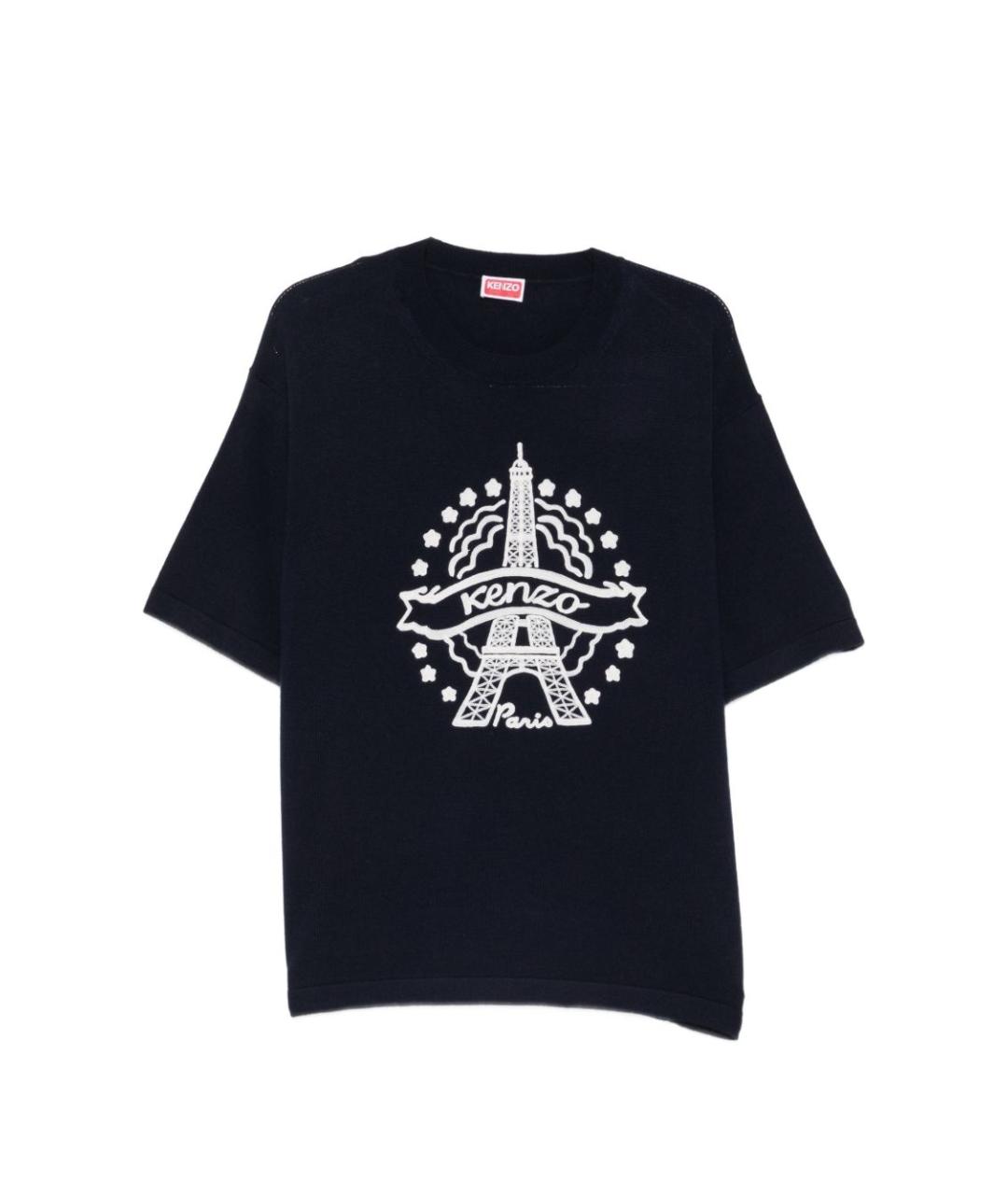 KENZO Черная шерстяная футболка, фото 1