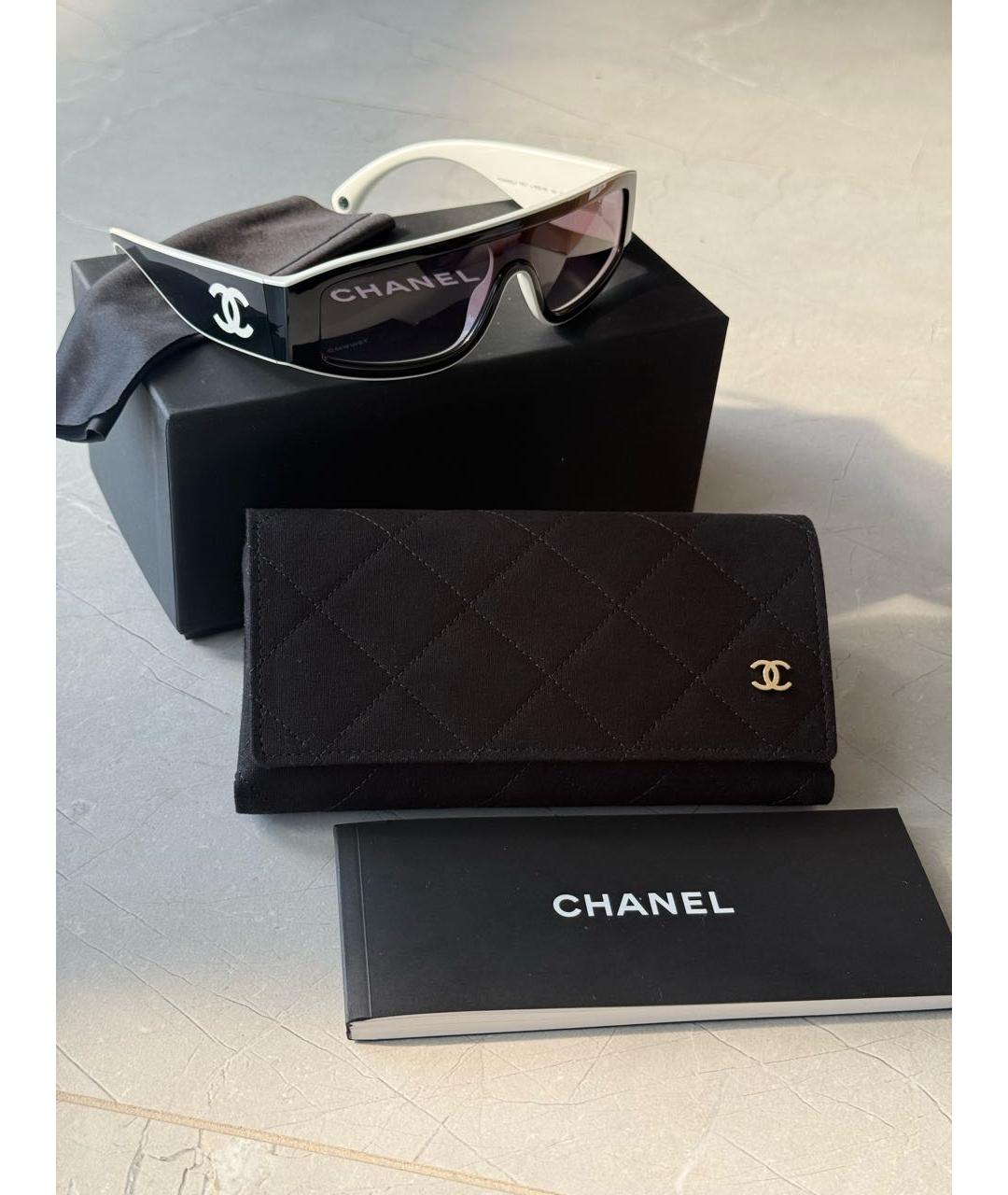 CHANEL Черные пластиковые солнцезащитные очки, фото 4