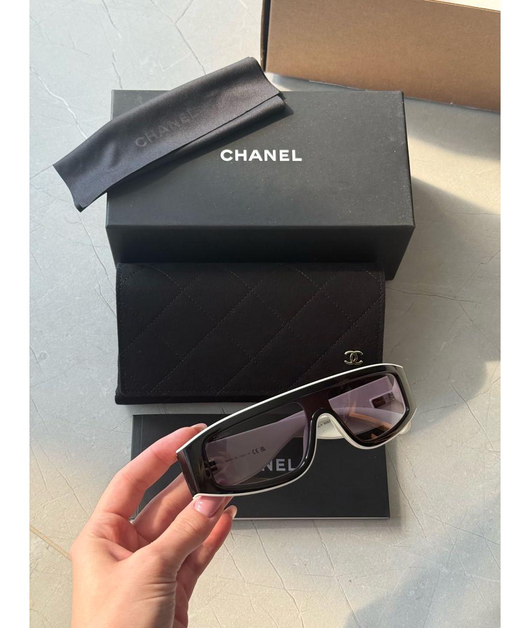 CHANEL Черные пластиковые солнцезащитные очки, фото 5