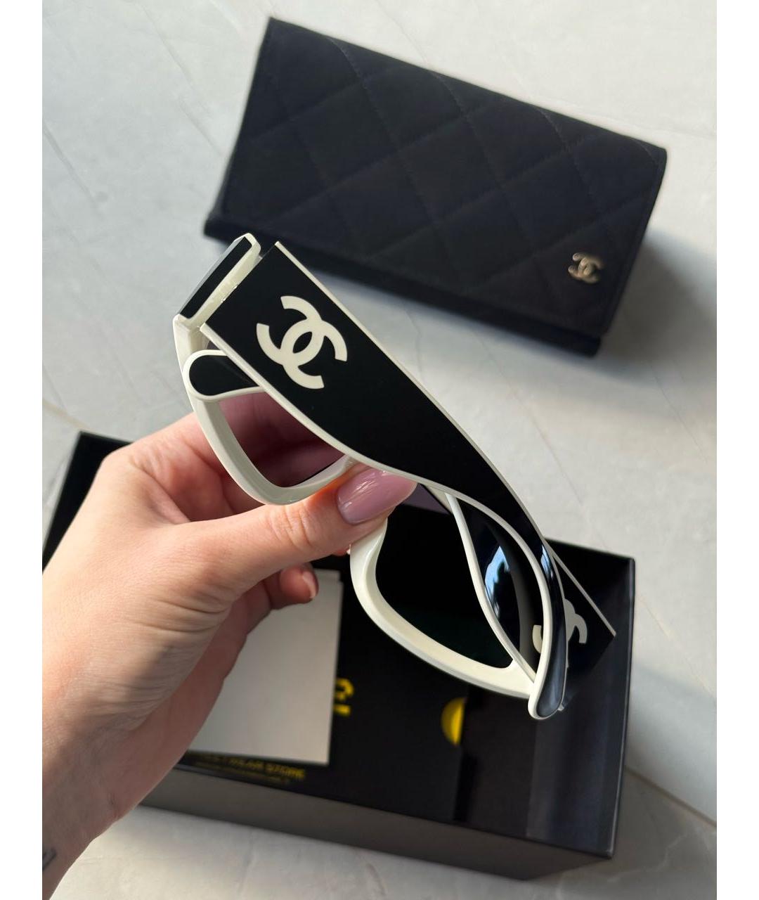 CHANEL Черные пластиковые солнцезащитные очки, фото 3
