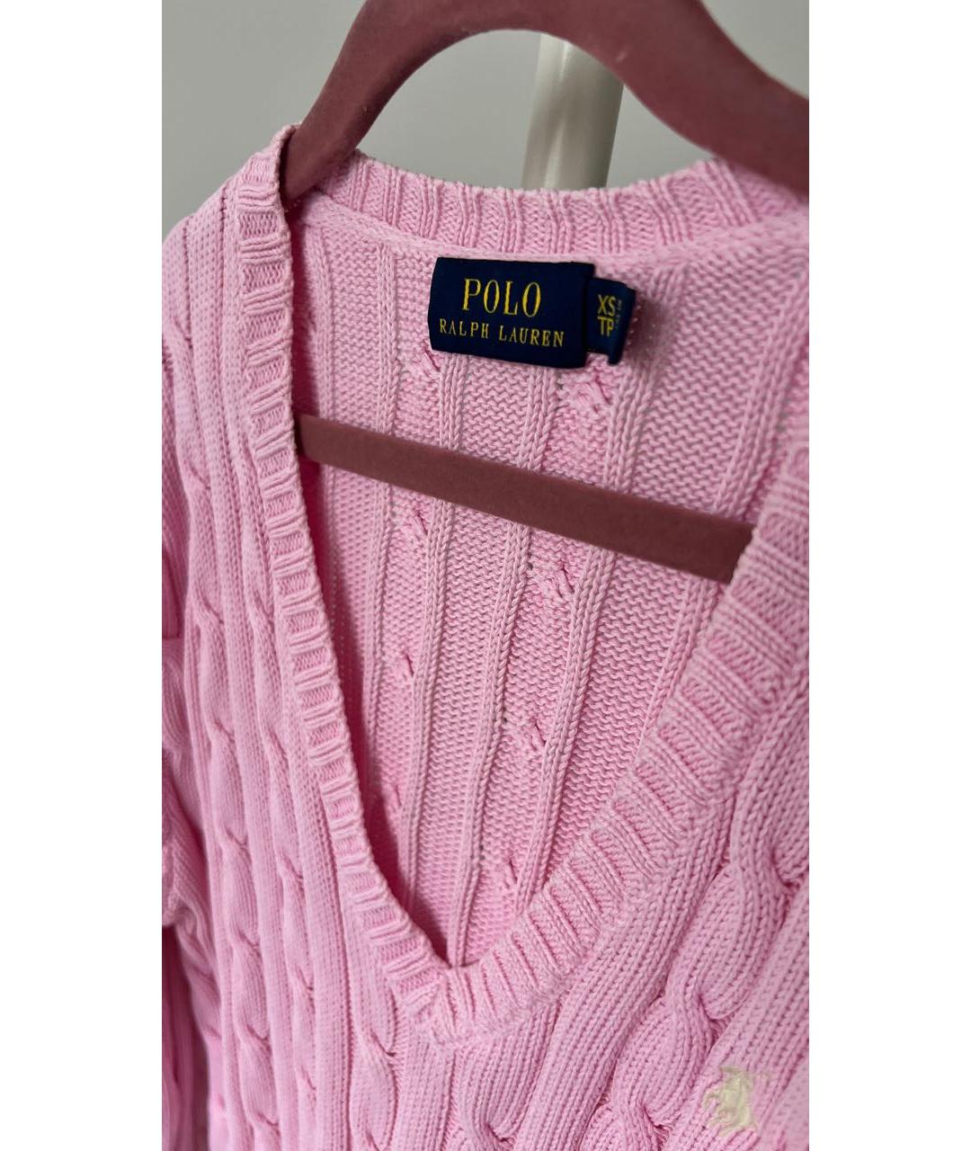 POLO RALPH LAUREN Розовый хлопковый джемпер / свитер, фото 3