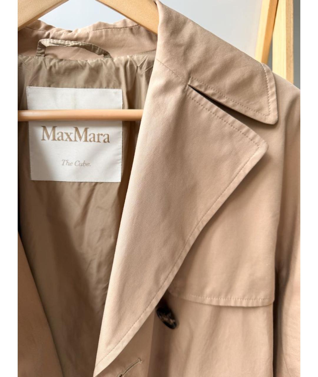 MAX MARA Бежевый хлопковый тренч/плащ, фото 4