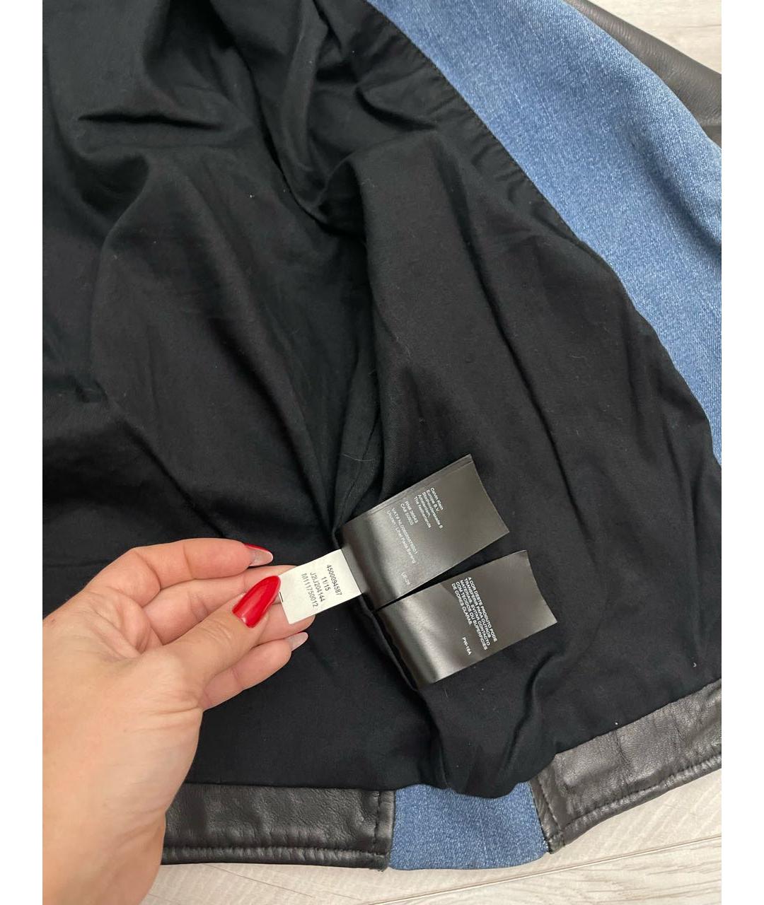 CALVIN KLEIN Черная кожаная куртка, фото 5