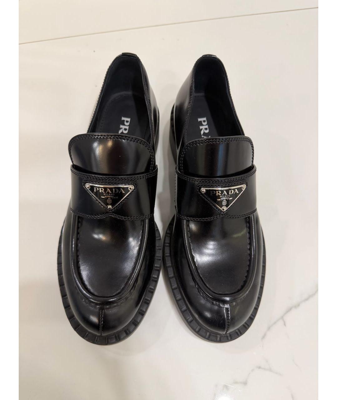 PRADA Черные кожаные лоферы, фото 2