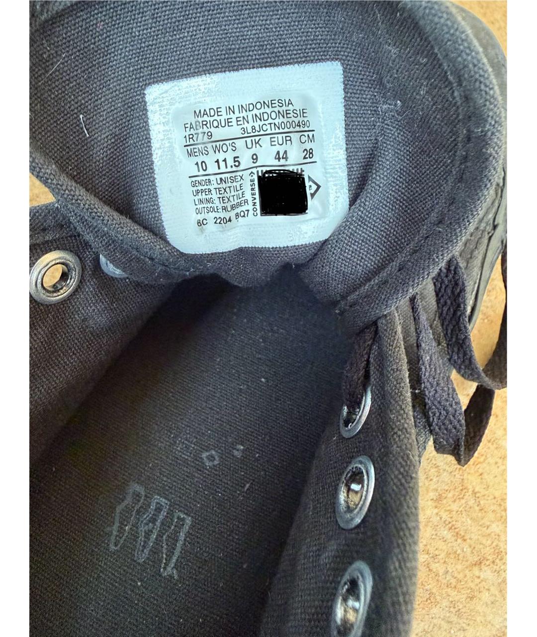 CONVERSE Черные текстильные низкие кроссовки / кеды, фото 8
