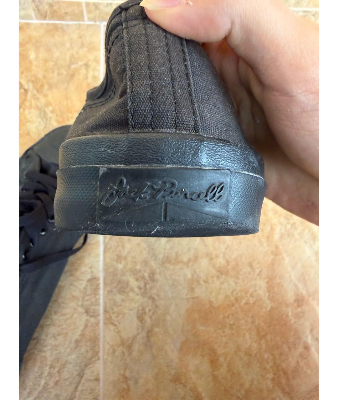 CONVERSE Черные текстильные низкие кроссовки / кеды, фото 4