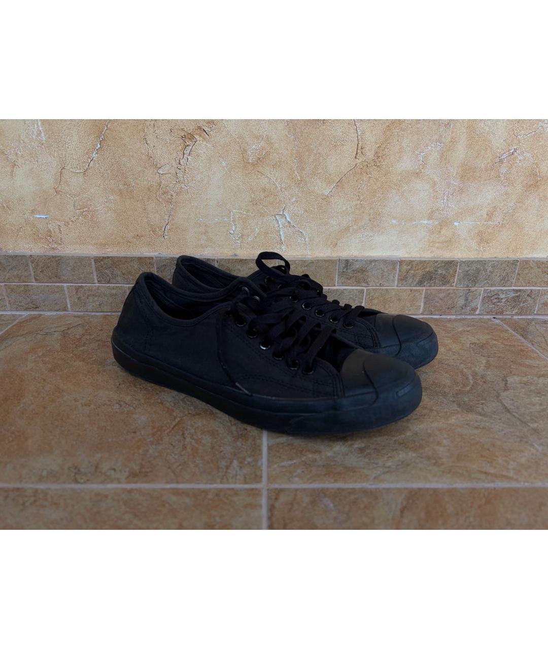 CONVERSE Черные текстильные низкие кроссовки / кеды, фото 2